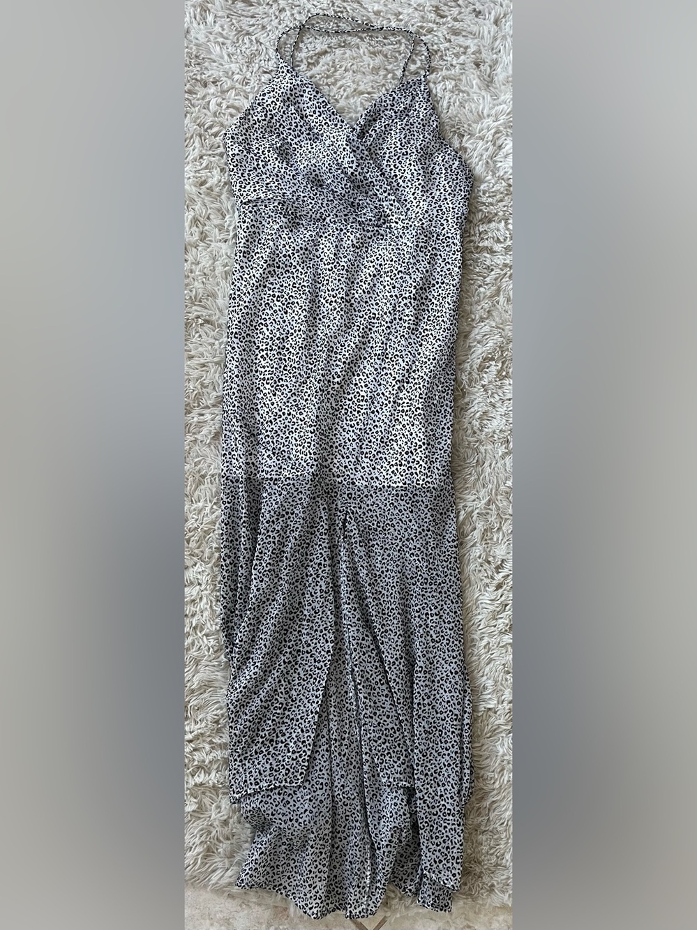 Animal Print Maxi Dress - Black and White